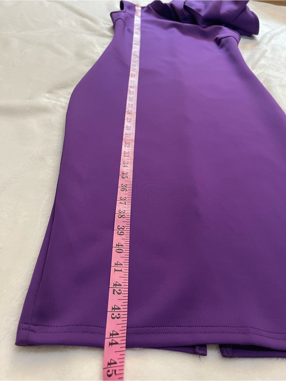 Purple One-Shoulder Ruffle Midi Dress - Picture 12 of 13